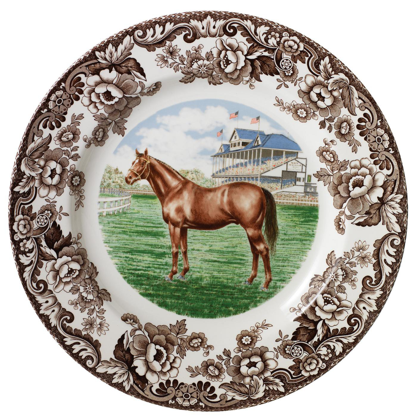 Spode Woodland Horses Dinner Plate 10.5" Thoroughbrd | Wayfair